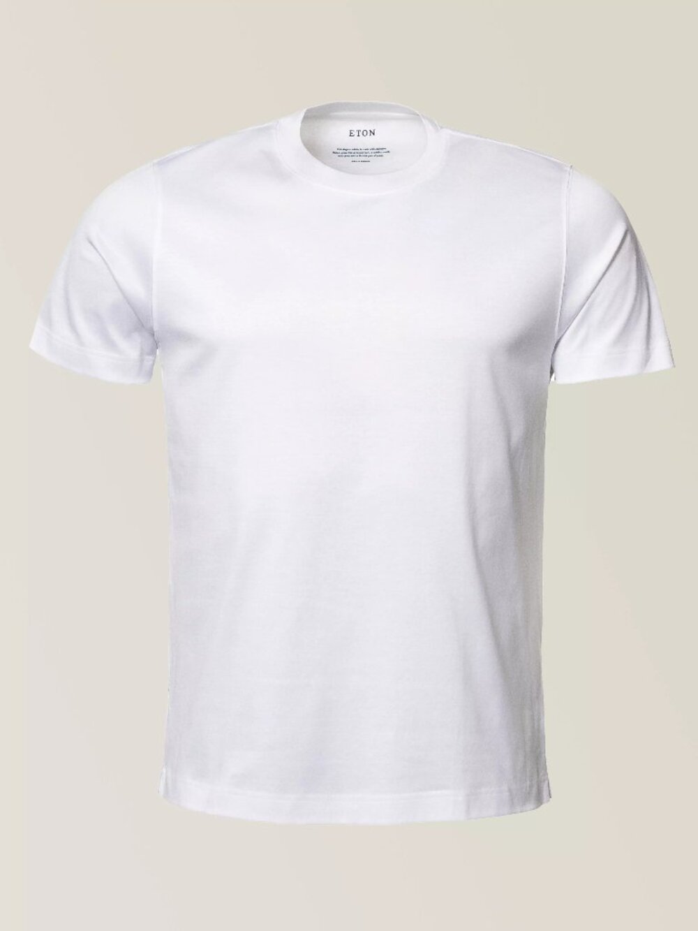 ETON Slim Fit White Filo di Scozia Crew Tee — Medium